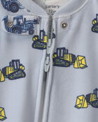 Baby Boy 1-Piece Construction 2-Way Zip DreamPlush Snug Fit Footed Pyjama - Blue, image 3 of 5 slides
