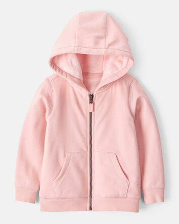 Toddler Girl Long-Sleeve Hooded Zip-Up Jacket - Pink, 