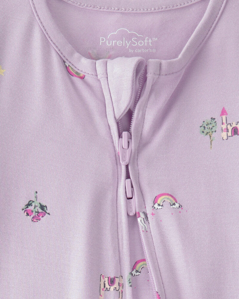 Baby Girl Fairytale 2-Way Zip PurelySoft Sleeper - Purple, image 2 of 8 slides