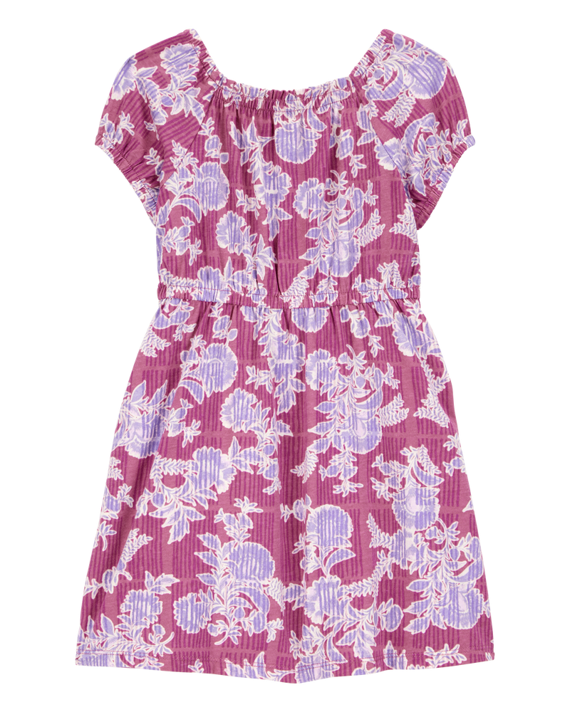 Enfant en bas âge Robe à smocks à motifs de fleurs - Rose, image 2 sur 4 diapositives
