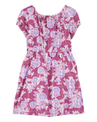 Enfant en bas âge Robe à smocks à motifs de fleurs - Rose, image 2 sur 4 diapositives
