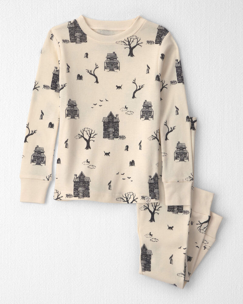 Toddler 2-Piece Organic Cotton Pajamas in Spooky Landscape, image 1 of 4 slides