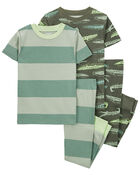 Toddler 4-Piece Rugby Stripe 100% Snug Fit Cotton Pyjamas, image 1 of 4 slides
