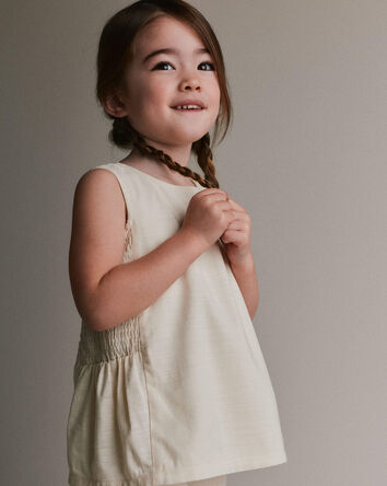 Tout-petit fille - Haut &agrave; smocks - Cr&egrave;me, 