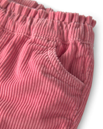 B&eacute;b&eacute; fille - Pantalon &agrave; enfiler en velours c&ocirc;tel&eacute; de coton biologique, 