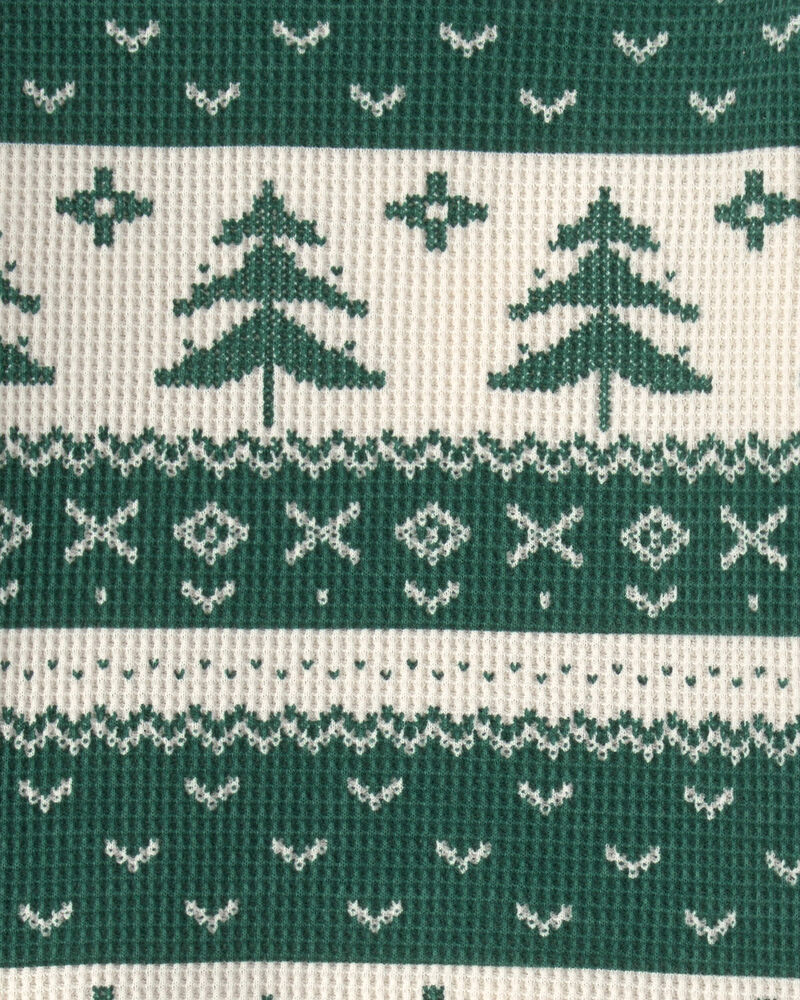 B&eacute;b&eacute; - Pyjama 2 pi&egrave;ces en tricot gaufr&eacute; fait avec du coton biologique &agrave; motif jacquard, image 3 sur 3 diapositives