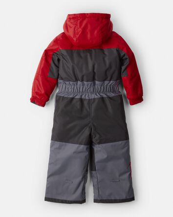 Tout-petit gar&ccedil;on - Combinaison de neige r&eacute;tro en Taslan d'une pi&egrave;ce - Rouge, 