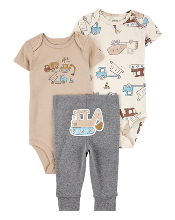 Baby Boy 3-Piece Construction Little Character Set, 