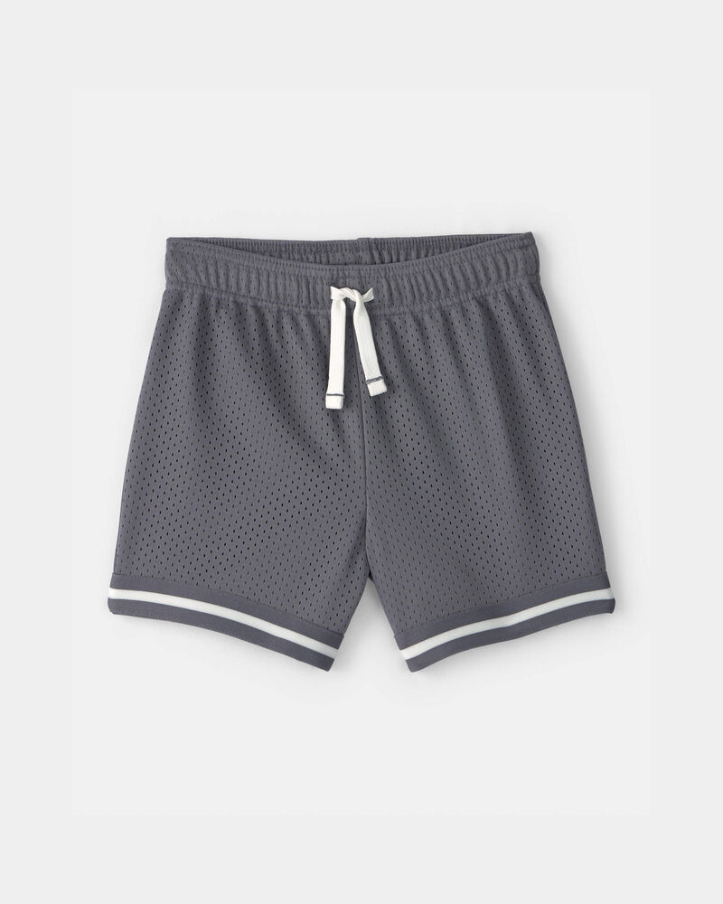 Toddler Boy Stripe Mesh Active Shorts - Grey, image 1 of 4 slides