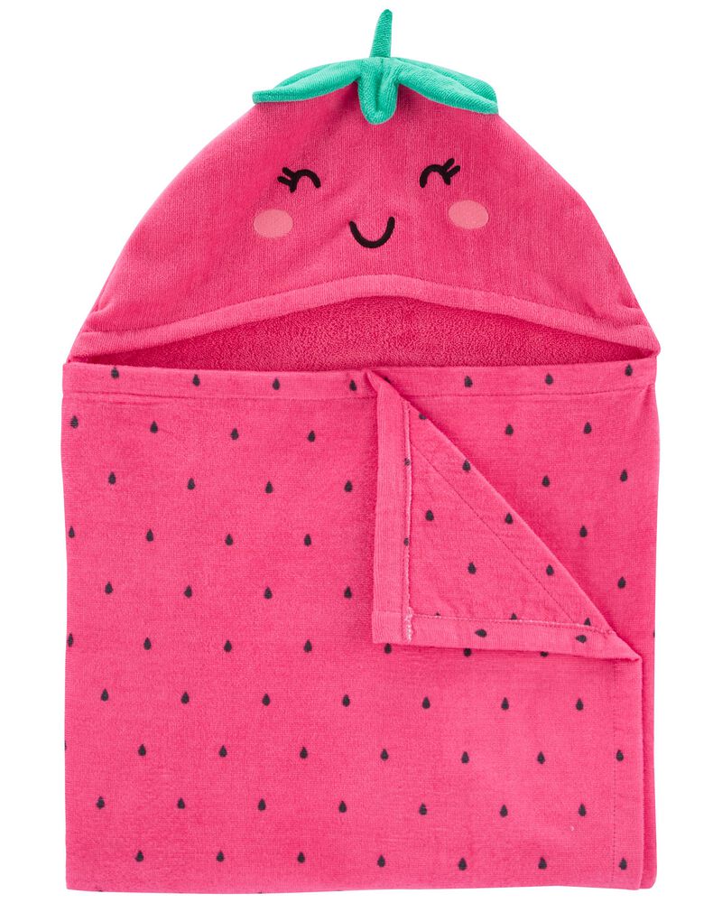 Toddler Pink Strawberry Hooded Towel