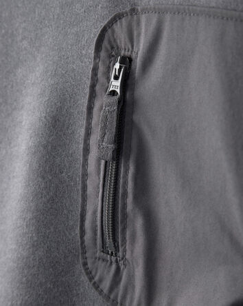 Baby Boy French Terry Zipper Pullover Sweatshirt - Grey, 