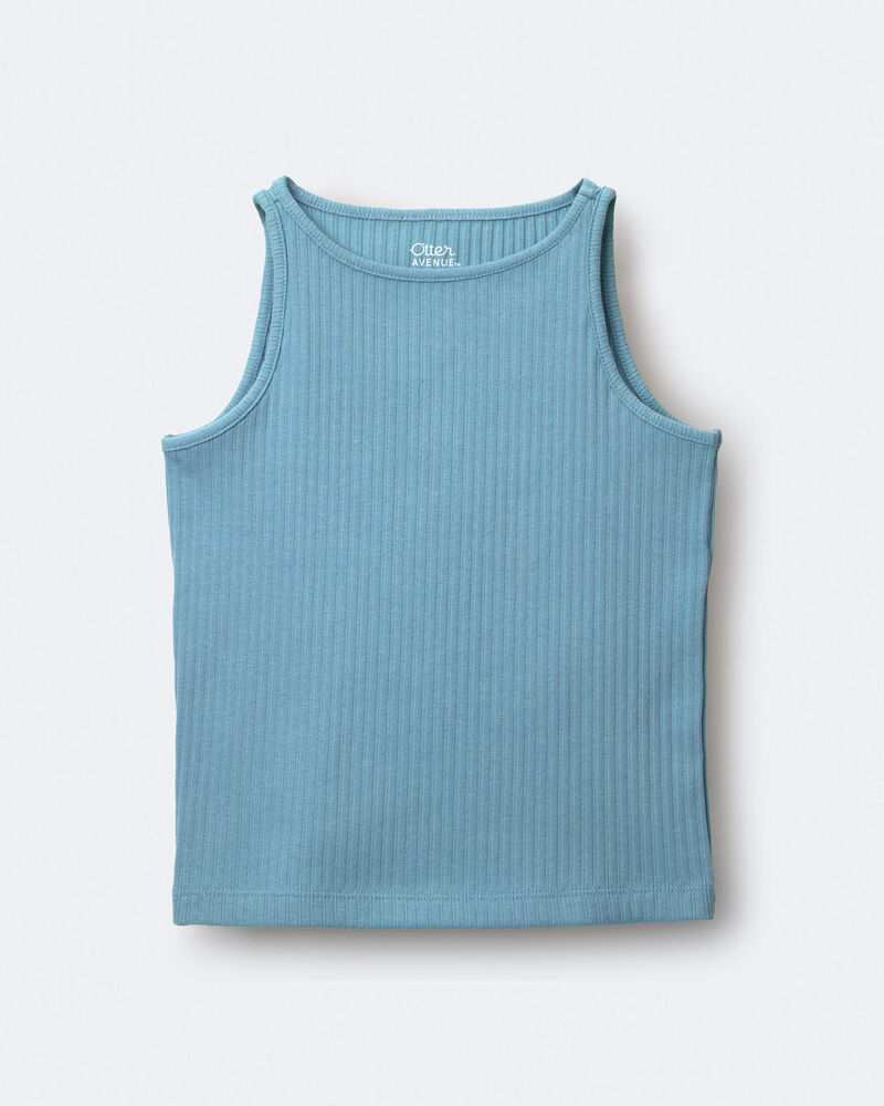 Toddler Girl Ribbed Playtime Tank - Pale Blue, image 2 of 5 slides