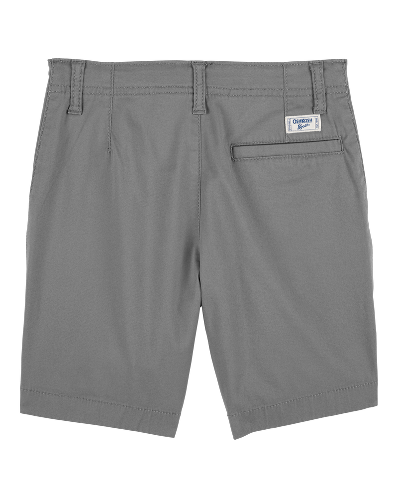Kid Flat-Front Shorts - Grey, image 2 of 4 slides
