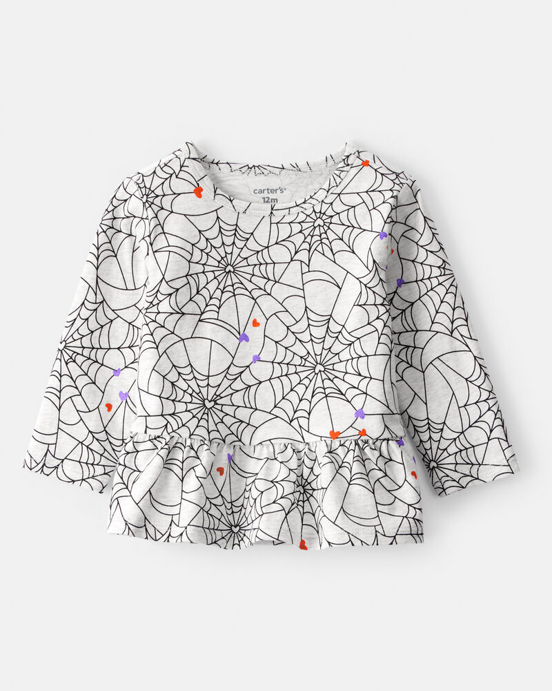 Baby Halloween Spiderwebs Long-Sleeve Tee, image 1 of 3 slides