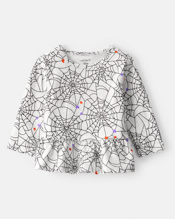 Baby Halloween Spiderwebs Long-Sleeve Tee, 