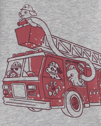 Toddler Boy Firetruck Graphic Tee - Grey, 