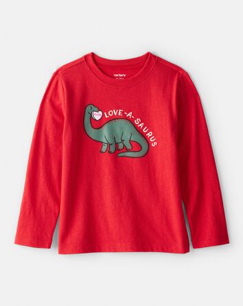 Toddler Boy Dinosaur Long-Sleeve Graphic Tee - Red, 