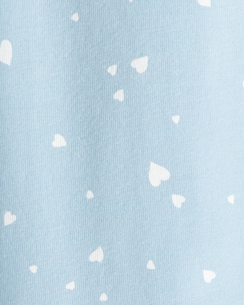 Girls Heart Print Pull-On Stretch Leggings - Blue, image 3 of 4 slides