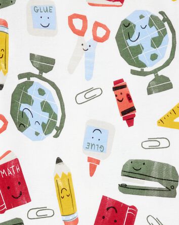 Enfant en bas âge Pyjama 2 pièces en coton ajusté imprimé Back to school, 