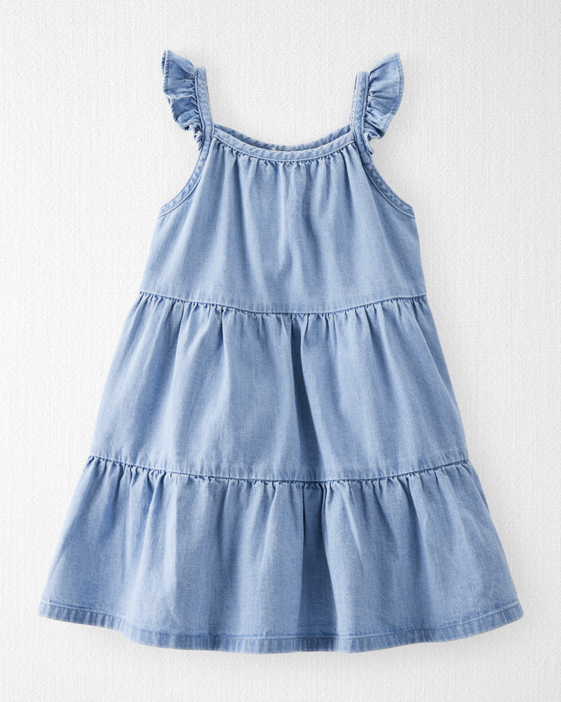 Toddler Organic Cotton Chambray Dress, image 1 of 4 slides