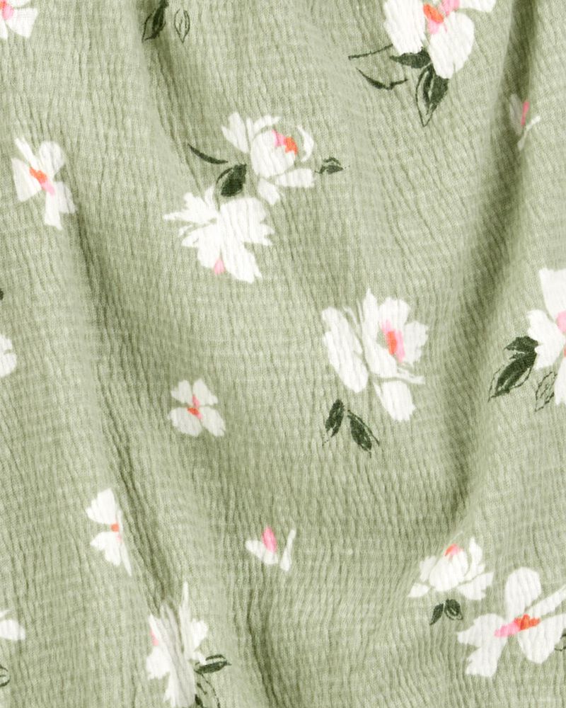 Bébé Ensemble 2 pièces haut à fleurs et pantalon à enfiler - Vert, image 2 sur 3 diapositives