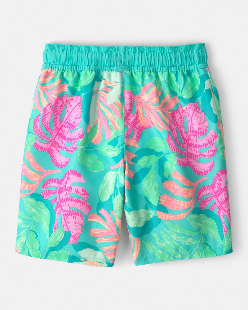 Boys Tropical Swim Trunks - Teal, image 2 of 4 slides