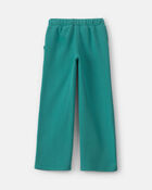 Filles - Pantalon de sport en molleton &agrave; jambe large et motif c&oelig;ur &ndash; Vert, image 2 sur 3 diapositives