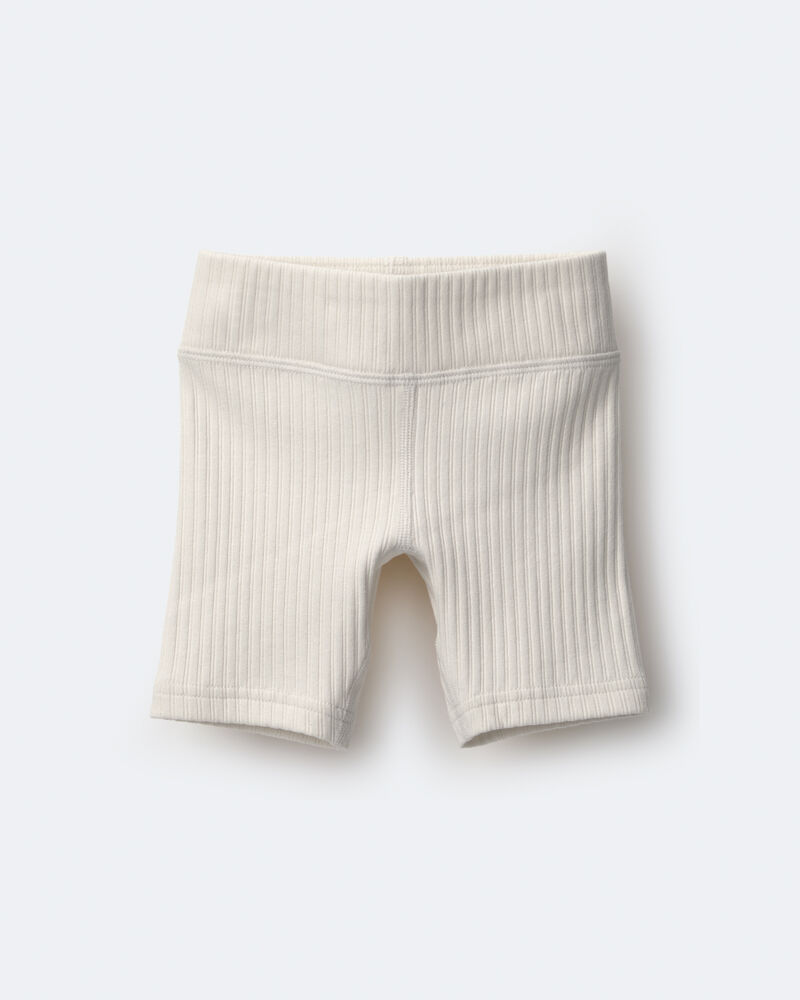Toddler Girl Brooklyn Bike Shorts - Cream, image 2 of 10 slides