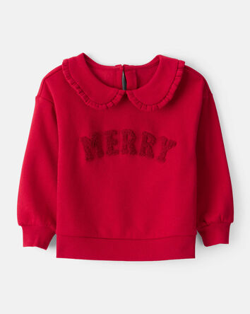 Tout-petit fille - Chandail à manches longues à thème Noël - Rouge, 