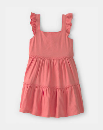 Toddler Girl Ruffle-Sleeve Tiered Dress - Orange, 