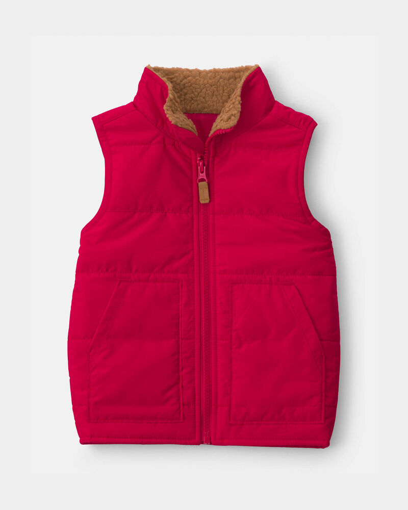 Toddler Boy Zip-Up Vest - Red, image 1 of 3 slides