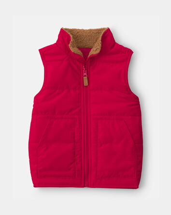 Toddler Boy Zip-Up Vest - Red, 