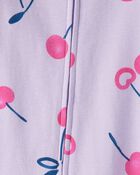 Tout-petit fille - Pyjamas une pi&egrave;ce ajust&eacute;s en coton 100 % cerise - Violet, image 2 sur 2 diapositives