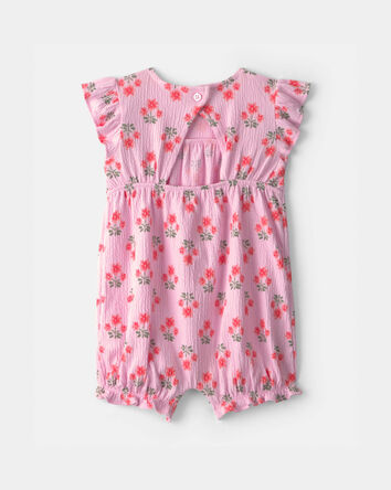 Baby Girl Floral Romper - Pink, 