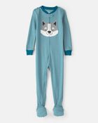 Tout-petit gar&ccedil;on - Pyjama une pi&egrave;ce ajust&eacute; en coton 100 % ray&eacute; pour chien - Bleu, image 1 sur 3 diapositives