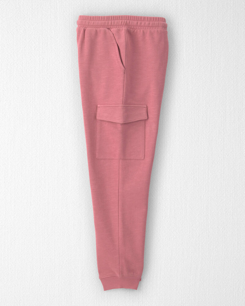 Girls Organic Cotton French Terry Cargo Pants, image 3 of 5 slides