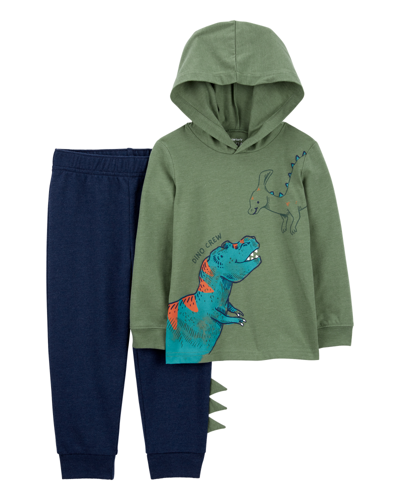 2-Piece Dinosaur Hooded Tee & Jogger Set, image 1 of 3 slides