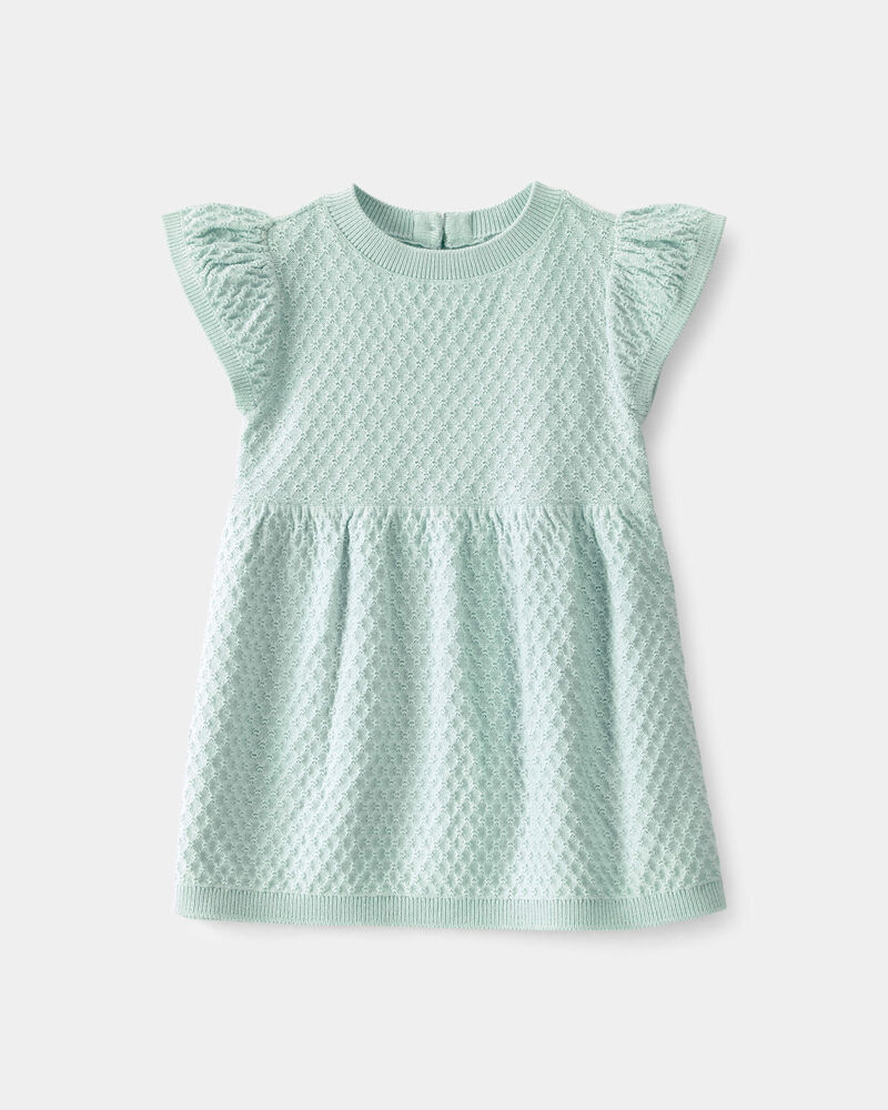 Baby Girl Sweater Dress - Green, image 1 of 5 slides