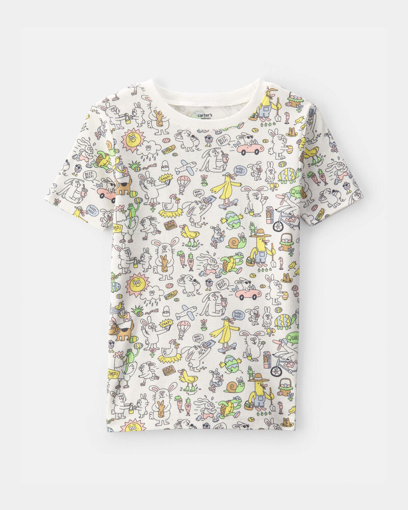 Kid Easter Scavenger Hunt 100% Cotton Snug Fit 2-Piece Pyjama Set - Ivory, image 2 of 5 slides