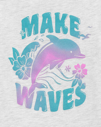 T-shirt à imprimé de dauphin Make waves, 