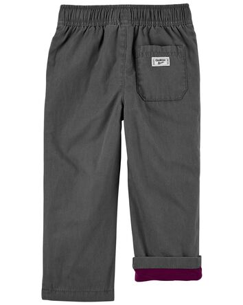 Jersey Lined Tapered Canvas Pants, 