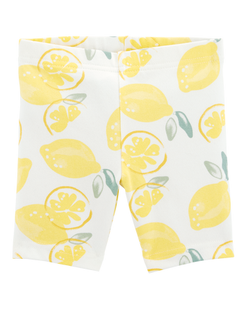 Baby Lemon Print Bike Shorts - White, 