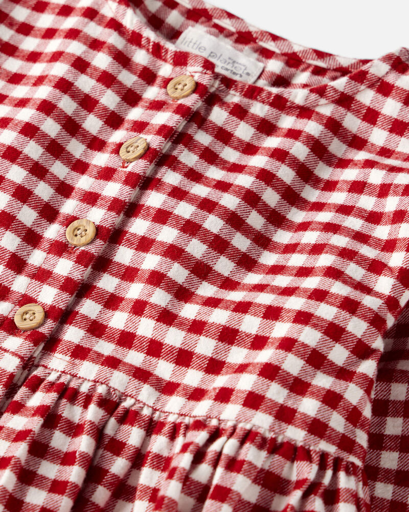 Toddler Girl Organic Cotton Flannel Dress, image 3 of 5 slides