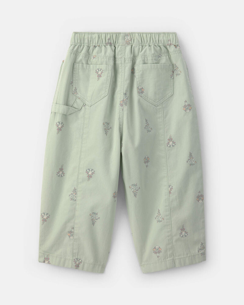Toddler Girl Floral Barrel Pants - Green, image 2 of 4 slides