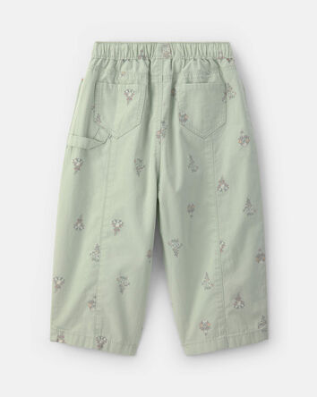 Toddler Girl Floral Barrel Pants - Green, 