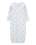 Baby Preemie Striped Sleeper Gown, image 1 of 5 slides