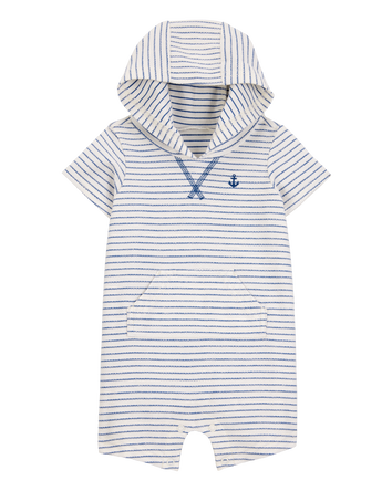 Baby Striped Hooded Romper, 