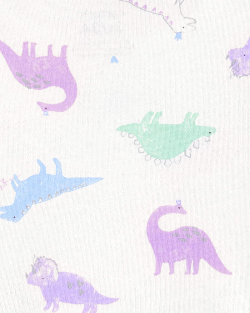 Toddler Girl Dinosaur Print Short-Sleeve Dress, image 3 of 4 slides