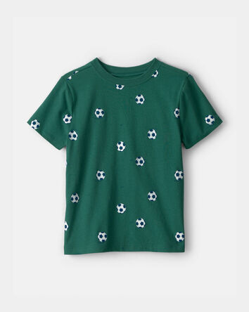 Jeune - T-shirt &agrave; motif soccer - Vert, 