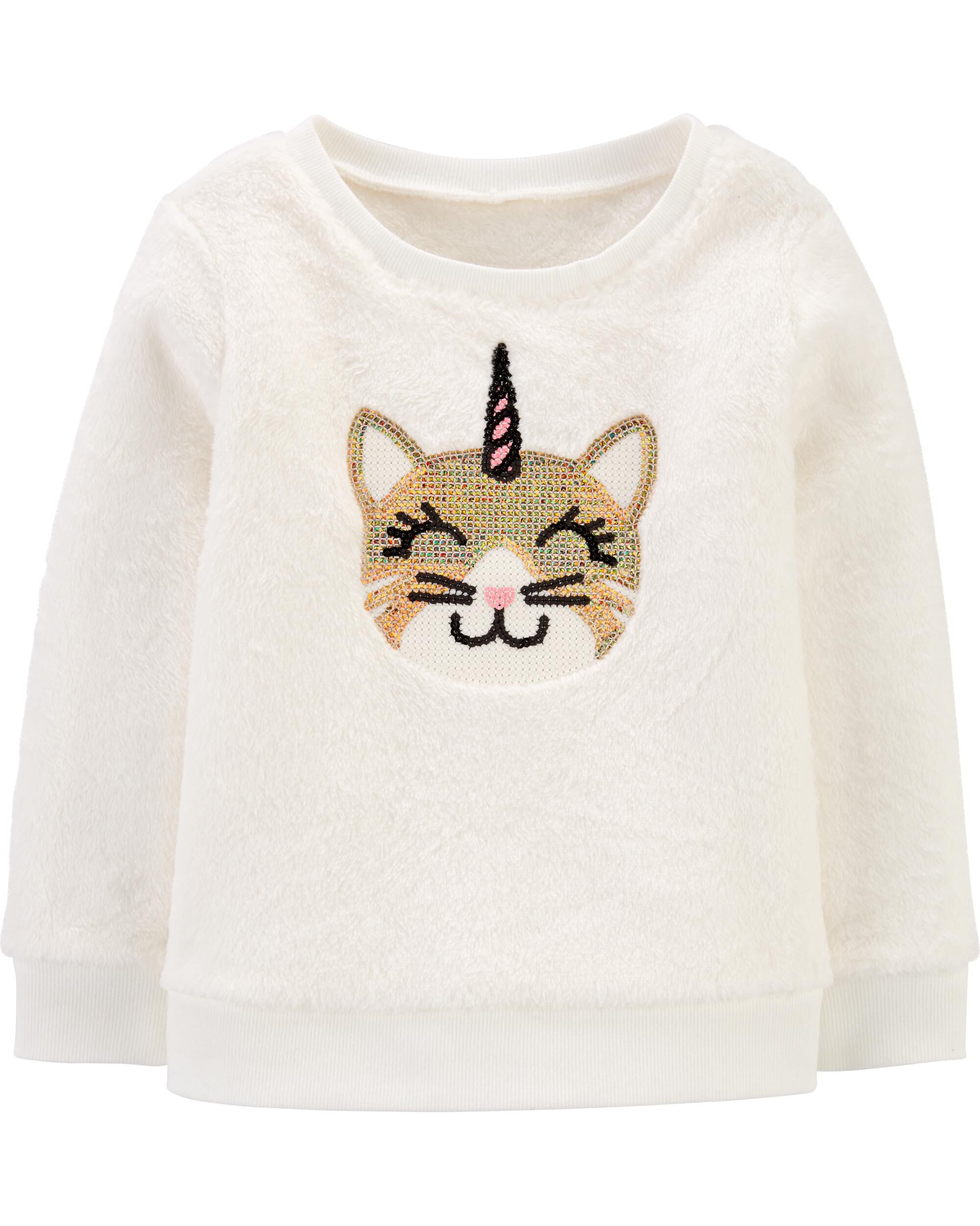 Sequin Unicorn Cat Fuzzy Sweater Carter S Oshkosh Canada